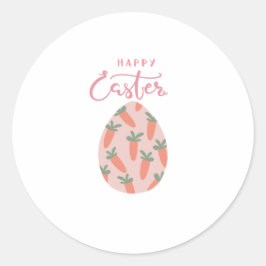 Happy Easter Egg & Carrots Runt Klistermärke