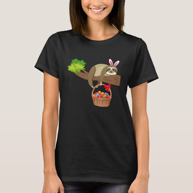Happy Easter Egg Hunt With Sloth T Shirt (Framsida)