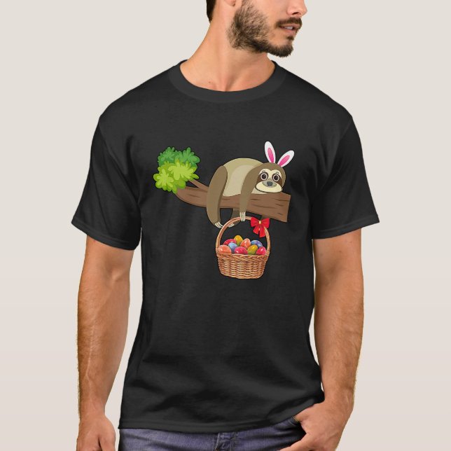 Happy Easter Egg Hunt With Sloth T Shirt (Framsida)