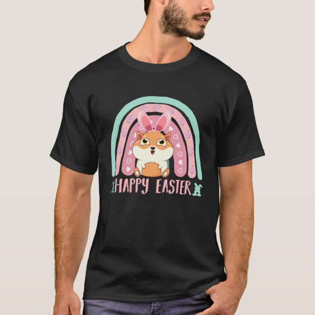 Happy Easter Egg Y'all Rainbow  Guinea Pig T Shirt (Framsida)