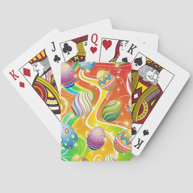 Happy Easter Eggs Festive Pattern Casinokort (Baksidan)