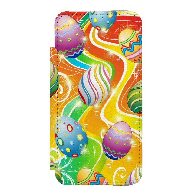 Happy Easter Eggs Festive Pattern Incipio iPhone Wallet Skal (Folio Framsidan)