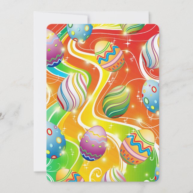 Happy Easter Eggs Festive Pattern Tack Kort (Framsida)