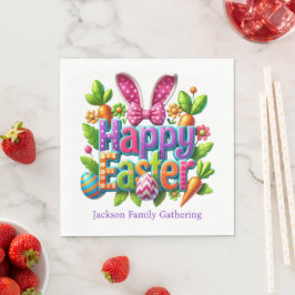 Happy Easter Family Gathering Colorful Pappersservett
