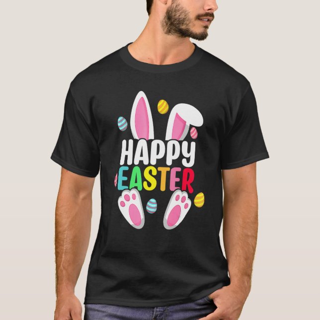 Happy Easter Family Matching Easter Day Bunny Egg  T Shirt (Framsida)
