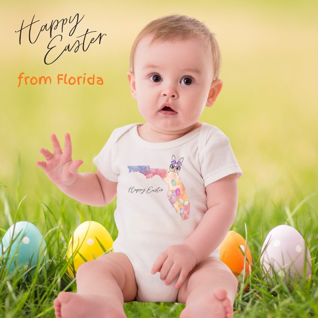 Happy Easter Florida State Pastel Eggs and Bunny T Shirt (Skapare uppladdad)