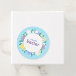 Happy Easter Flowers and Eggs Gåvor Etiketter
