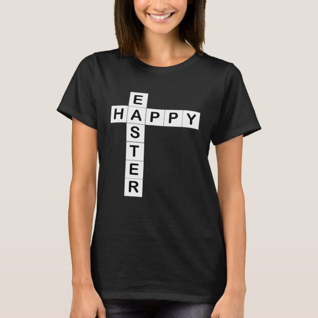 Happy Easter for  of Crosswords Puzzles Him Her T Shirt (Framsida)