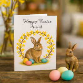 Happy Easter Friend Folded Greeting Card Kort