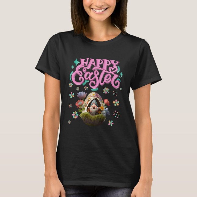 Happy Easter Gnome  Easter Day Women Girls T Shirt (Framsida)