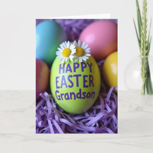Happy Easter Grandson Gift Card Kort (Framsida)