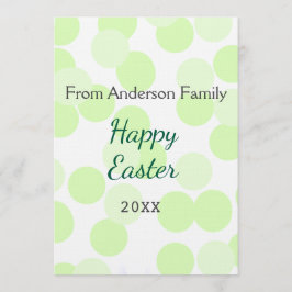 Happy Easter gray green polka dots family name Inbjudningar