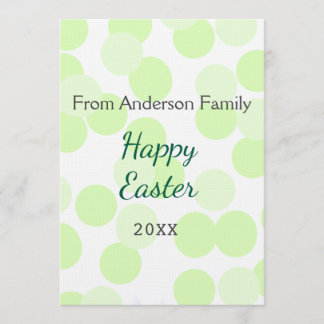 Happy Easter gray green polka dots family name Inbjudningar