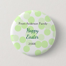 Happy Easter gray green polka dots family name Knapp
