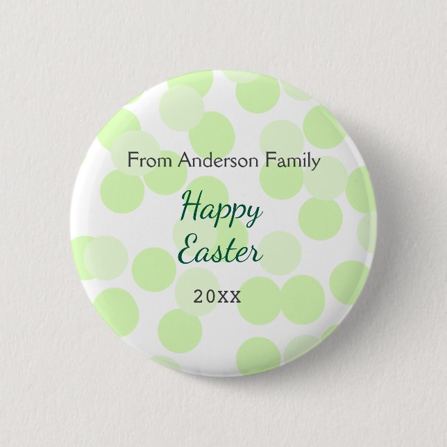 Happy Easter gray green polka dots family name Knapp (Framsida)
