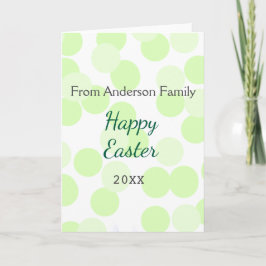 Happy Easter gray green polka dots family name Kort