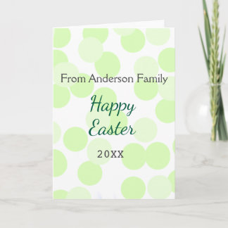 Happy Easter gray green polka dots family name Kort