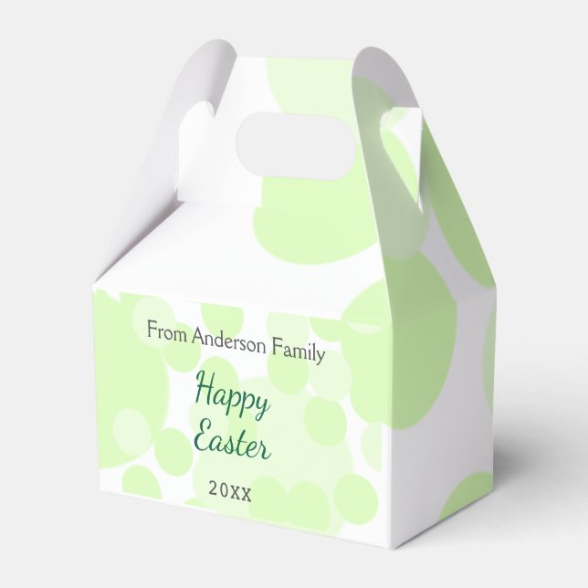 Happy Easter gray green polka dots family name Presentaskar (Framsidan Sidan)