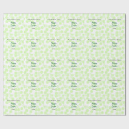 Happy Easter gray green polka dots family name Presentpapper
