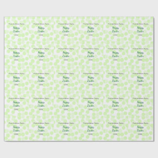 Happy Easter gray green polka dots family name Presentpapper