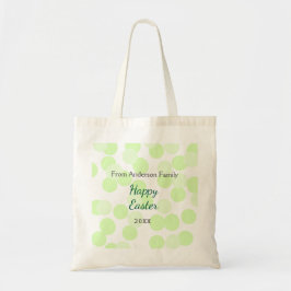 Happy Easter gray green polka dots family name Tygkasse
