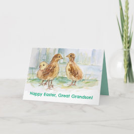 Happy Easter Great Grandson Baby Turkey Bird Kort