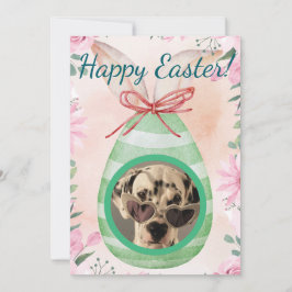 Happy Easter - green egg photo Inbjudningar