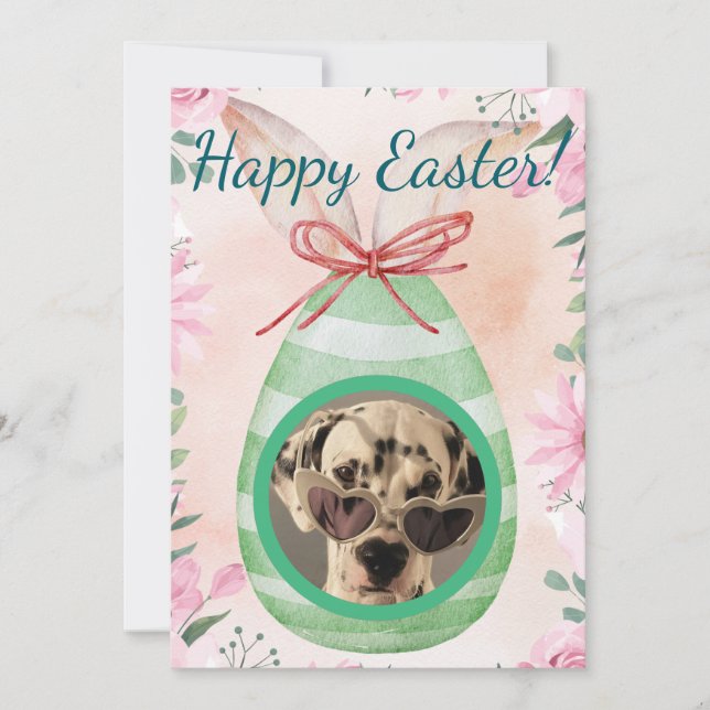 Happy Easter - green egg photo Inbjudningar (Framsida)