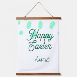 Happy Easter green eggs pastel name date simple 
