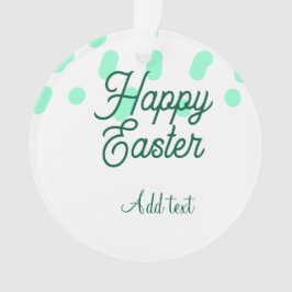 Happy Easter green eggs pastel name date simple 