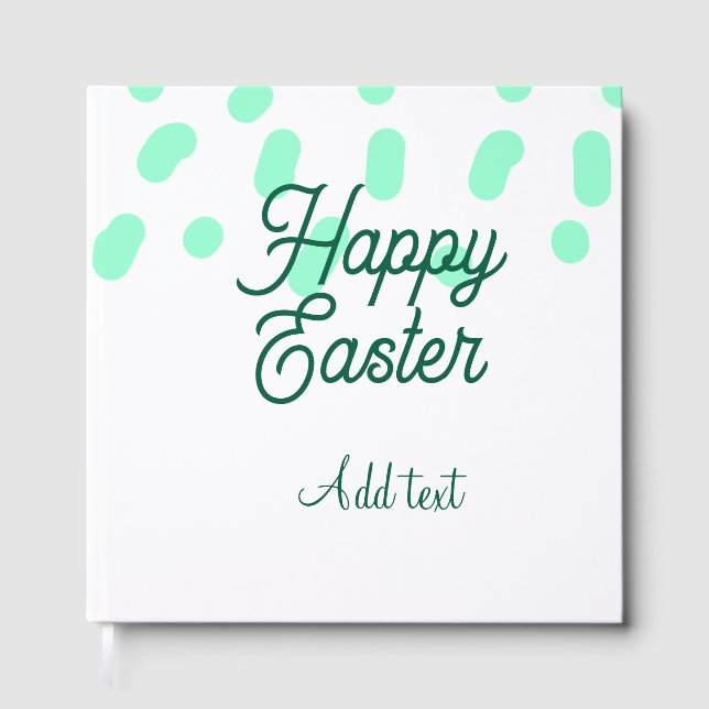 Happy Easter green eggs pastel name date simple  Gästböcker (Framsida)