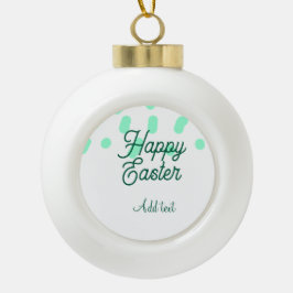 Happy Easter green eggs pastel name date simple  Julgranskula Keramik