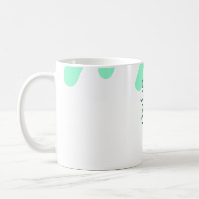 Happy Easter green eggs pastel name date simple  Kaffemugg (Vänster)