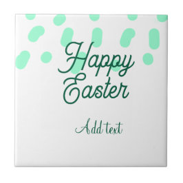 Happy Easter green eggs pastel name date simple  Kakelplatta