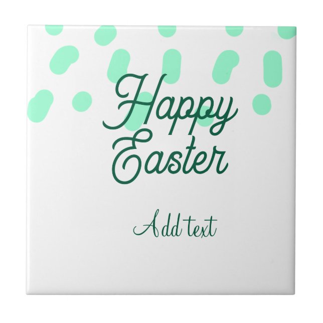 Happy Easter green eggs pastel name date simple  Kakelplatta (Framsidan)
