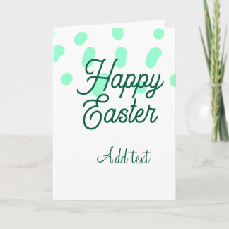 Happy Easter green eggs pastel name date simple Kort