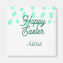 Happy Easter green eggs pastel name date simple  Magnet