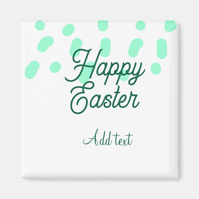 Happy Easter green eggs pastel name date simple  Magnet (Framsidan)