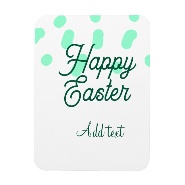 Happy Easter green eggs pastel name date simple  Magnet (Vertikal)