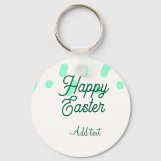 Happy Easter green eggs pastel name date simple Nyckelring