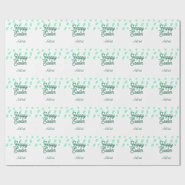 Happy Easter green eggs pastel name date simple  Presentpapper (Platt)