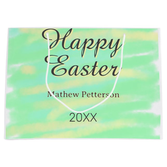 Happy Easter green yellow pastel gray name year  (Framsidan)