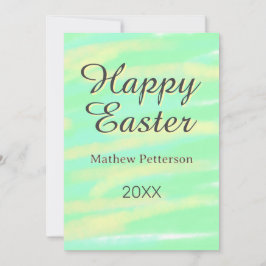 Happy Easter green yellow pastel gray name year  Inbjudningar