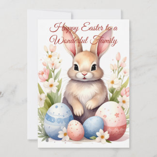 Happy Easter Greeting Card – Cute Bunny Easter Egg Julkort