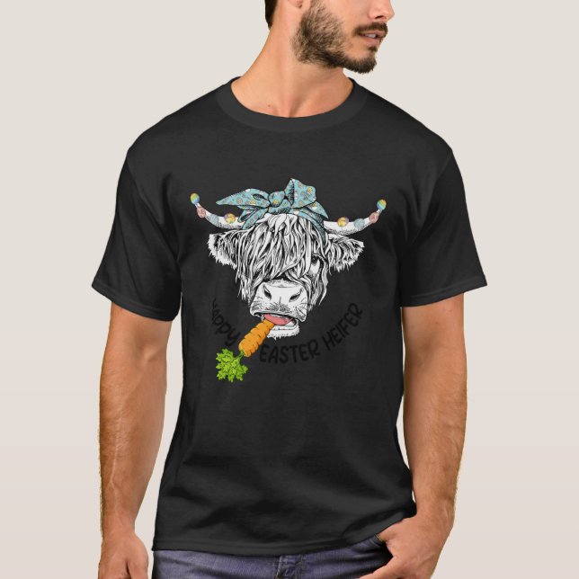 Happy Easter Heifer  CowFarmer Easter Day Women Gi T Shirt (Framsida)