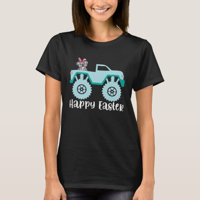 Happy Easter Koala Riding Monster Truck Toddler T Shirt (Framsida)