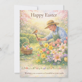 Happy Easter Landscaper Gardener Occupation Julkort