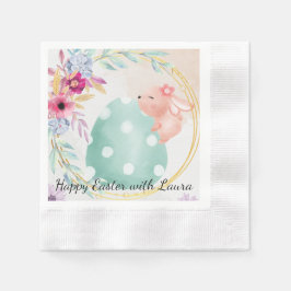 Happy Easter- little bunny on big egg Pappersservett