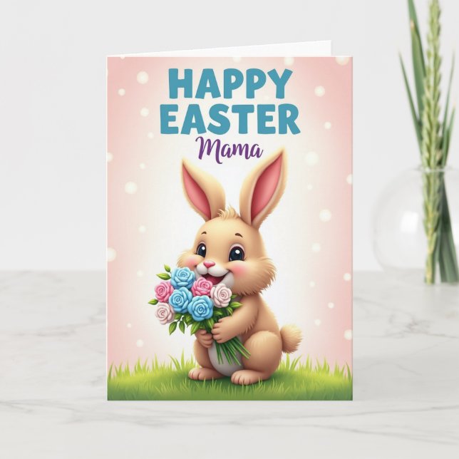 Happy Easter Mama Rabbit Card Kort (Framsida)