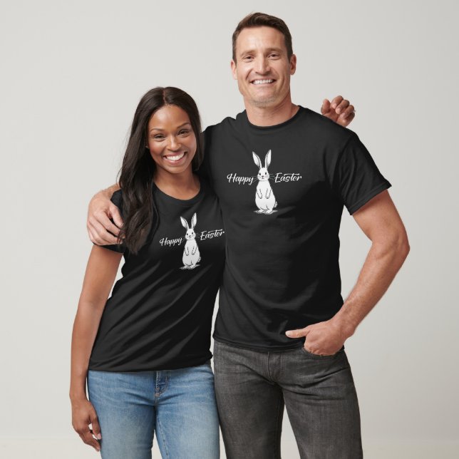Happy Easter – Minimal Bunny Illustration camiseta T Shirt (Unisex)